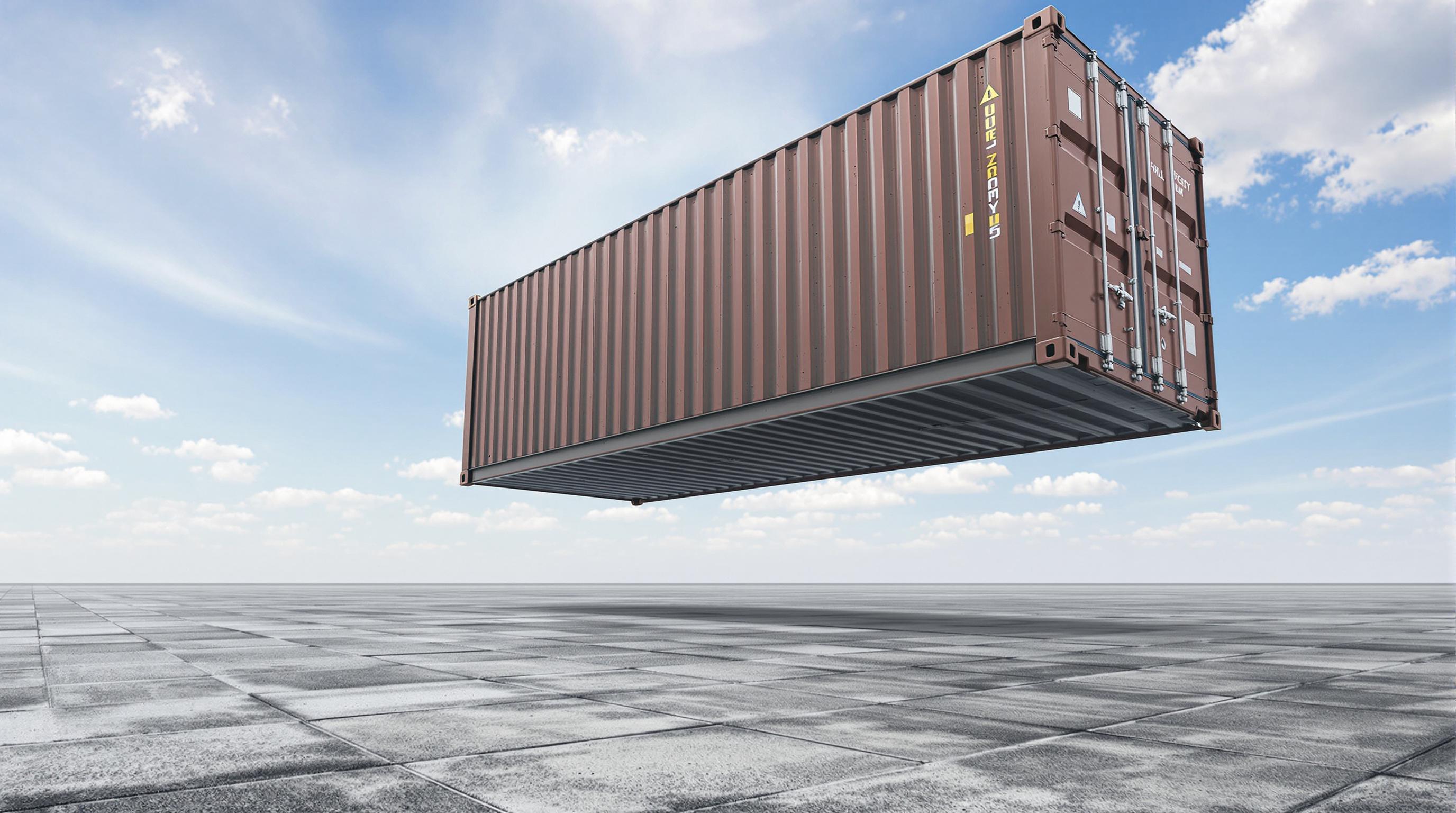 Fläche unter Containerfüssen